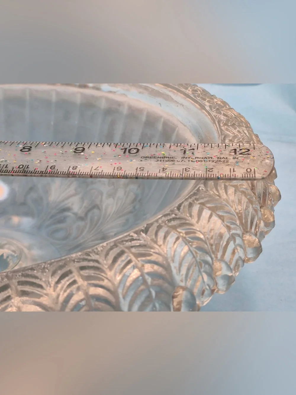 Antique 1930s Frosted Light Blue Glass Ceiling Light Shade Cover by Moe Bridges